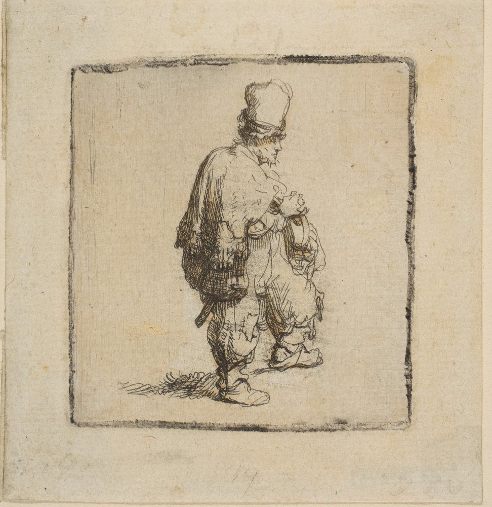 Pole mit verschränkten Armen stehend, 1630-40 von Rembrandt van Rijn