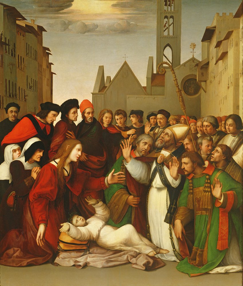 St. Zenobius erweckt einen Jungen von den Toten von Ridolfo , Il Ghirlandaio