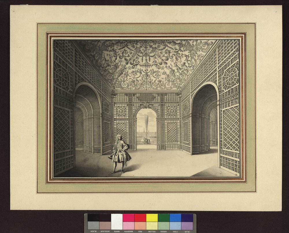Unteres Belvedere, Inneres des zentralen Pavillons im Kammergarten (Vorzeichnung für den von Johann Jakob Grasmann gestochenen Kupferstich) von Salomon Kleiner