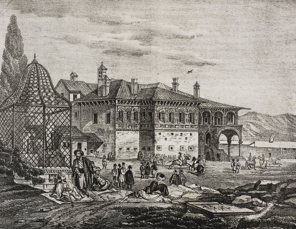 Grab von Ali Pacha in Joannina, Griechenland, Lithographie von Salvatore Puglia aus Poliorama Pittoresco, Nr. 8, 28. September von Salvatore Puglia