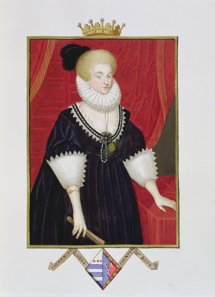 Porträt von Lady Catherine Grey (ca. 1538-1668), Gräfin von Kent, aus „Memoiren vom Hof Königin Elisabeths“, veröffentlicht 1825 von Sarah Countess of Essex