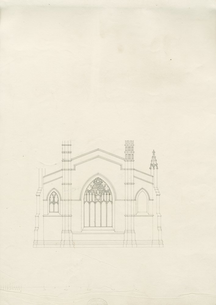 Burton-upon-Trent - Heilige Dreifaltigkeitskirche: Zeichnung von School English
