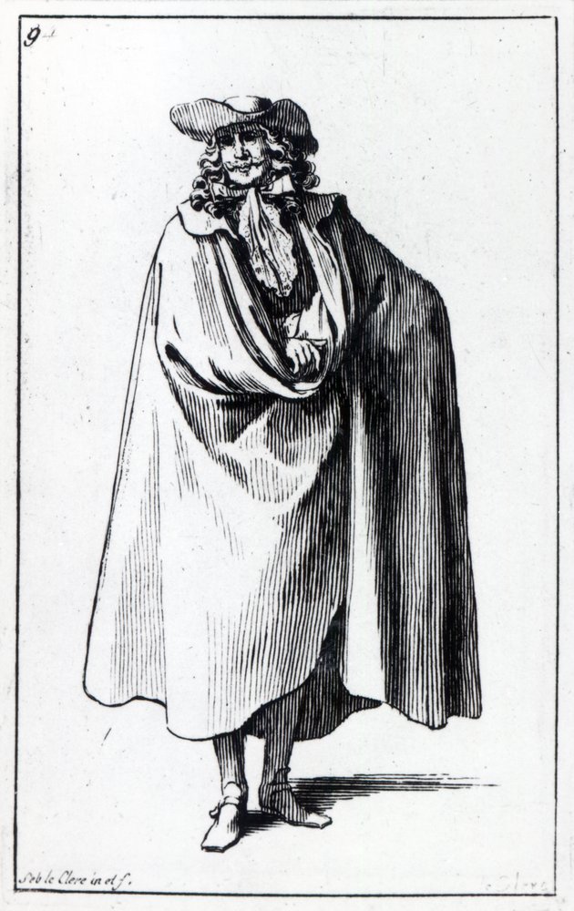 Männliche Kostümillustration von Sebastien I Le Clerc