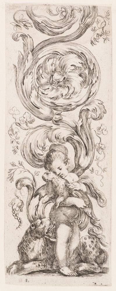 Teller, aus der Serie Ornamenti o grottesche (Ornamente oder Grotesken) von Stefano della Bella