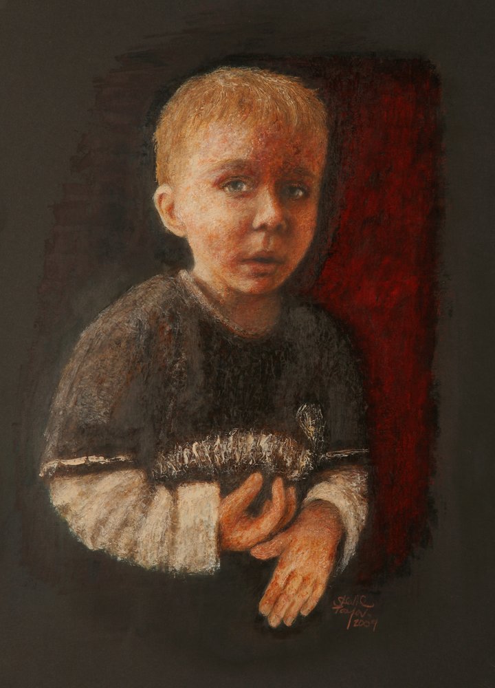 Kleiner Junge, der etwas ausarbeitet, 2009 von Stevie Taylor