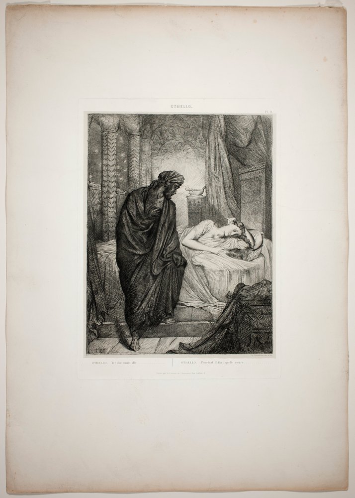 Doch sie muss sterben, Platte elf aus Othello von Théodore Chassériau