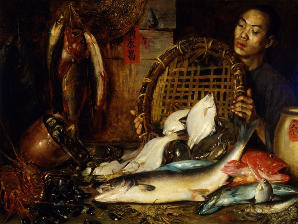 Der chinesische Fischhändler, 1881 von Theodore Wores
