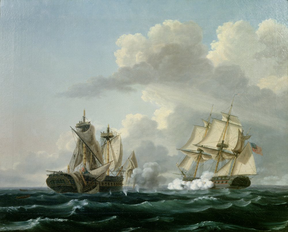 Die USS United States und die HMS Macedonian am 25. Oktober 1812 von Thomas Birch