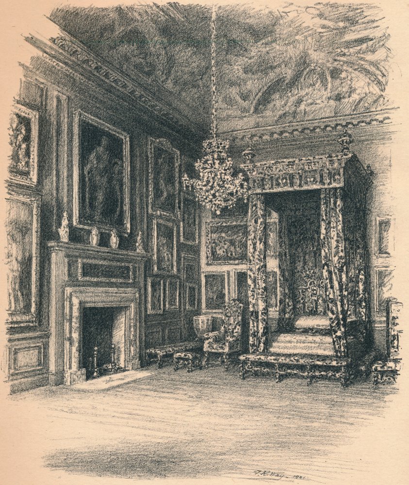 Königin Annes Schlafzimmer, Hampton Court Palace, 1902 von Thomas Robert Way