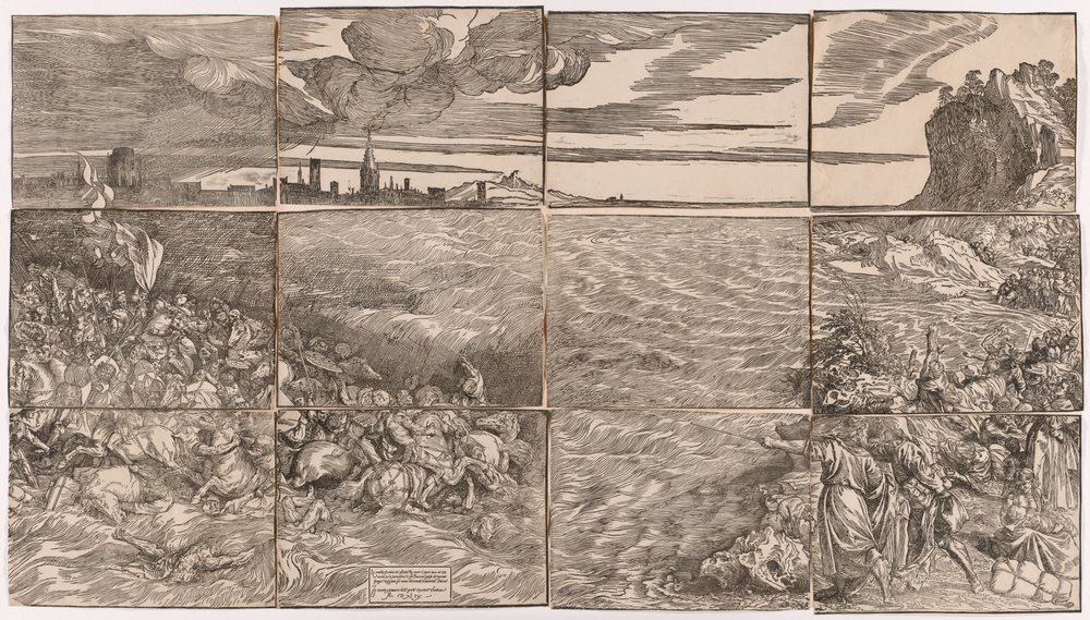 Die Versenkung der Armee des Pharao im Roten Meer von Titian (c.1488-1576)