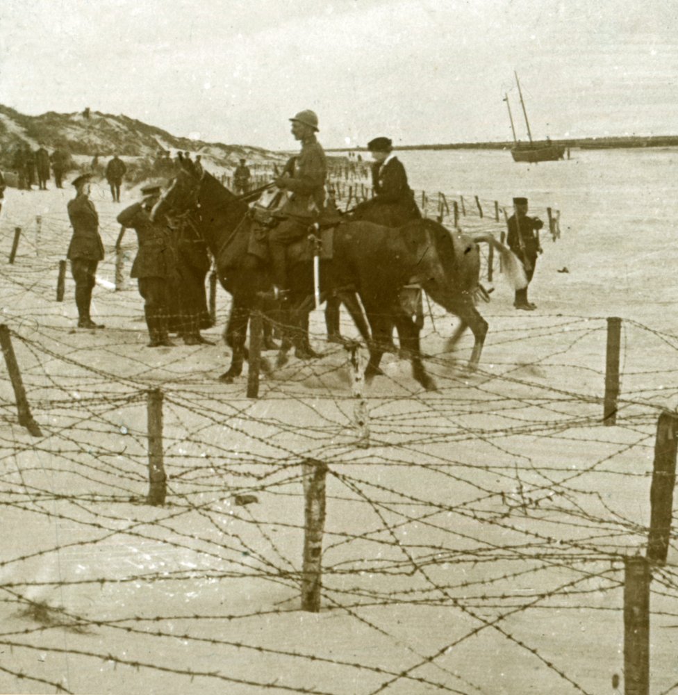 Ankunft in La Panne, Flandern, Belgien, um 1914-1918 von Unbekannt