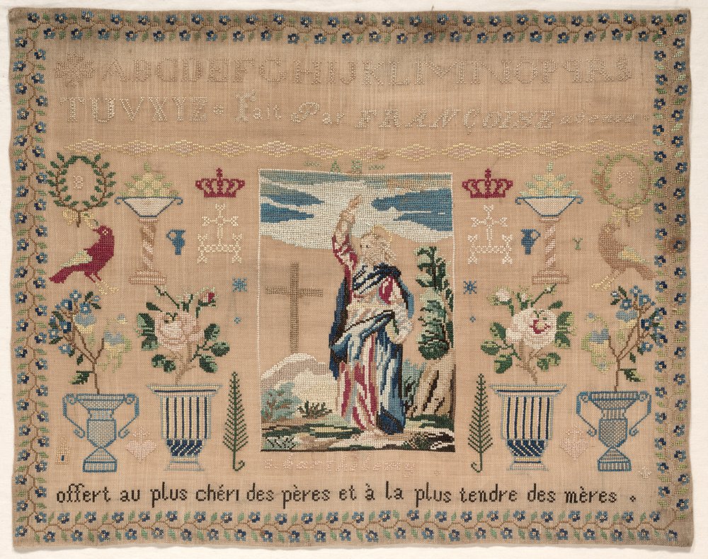 Stickmustertuch, 1800er Jahre von Unbekannt