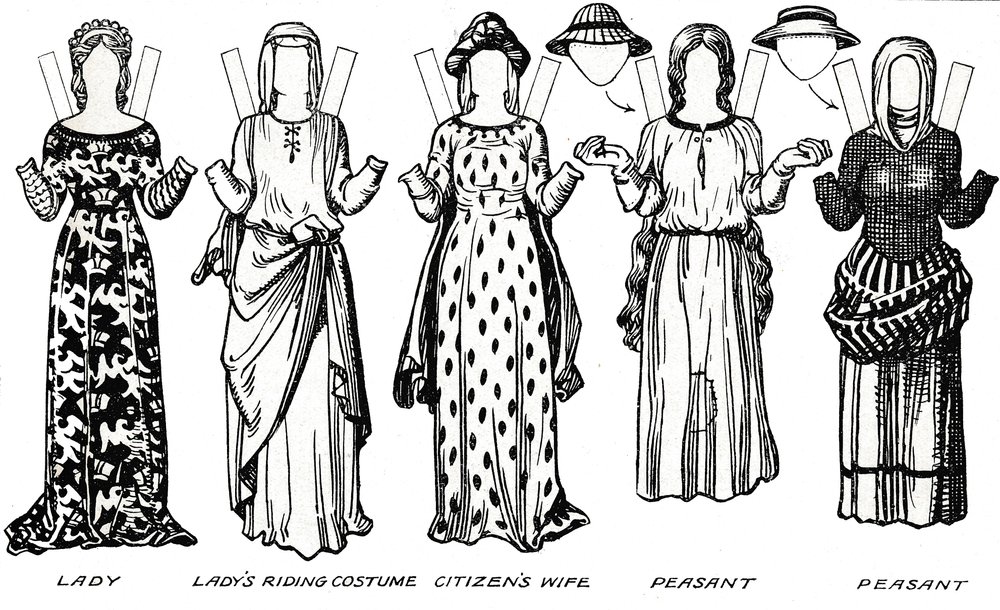 Die Galerie der britischen Kostüme: Kleid getragen in der Regierungszeit von Edward I., um 1934 von Unbekannt