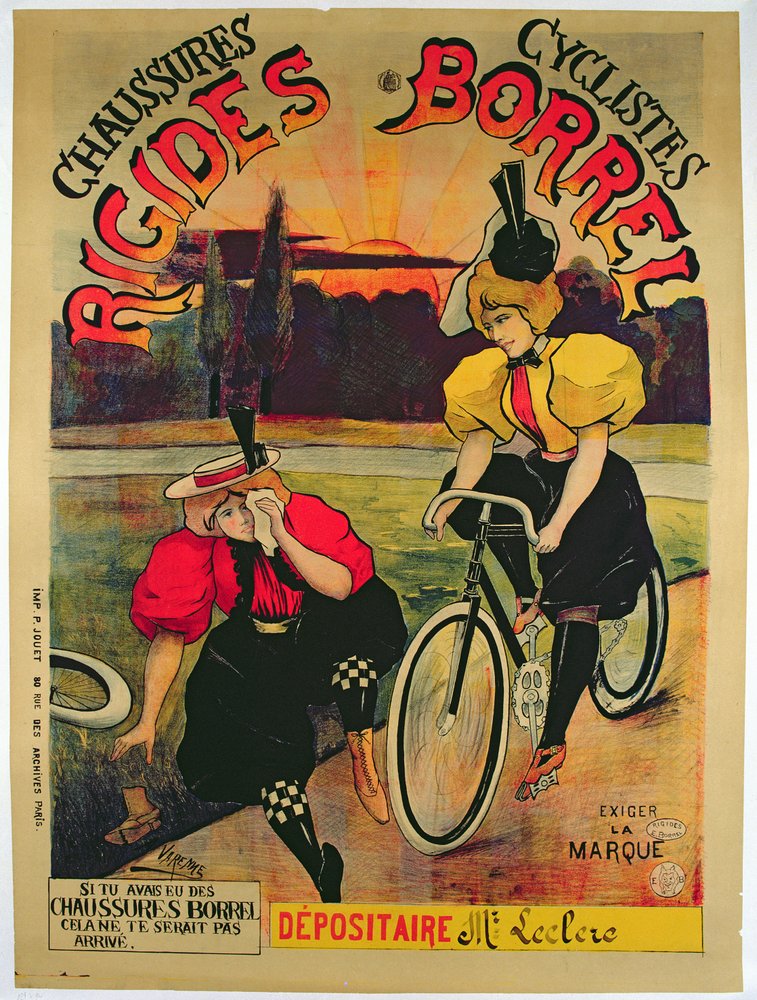 Plakat zur Werbung für Borrel-Schuhe für Fahrräder, ca. 1900 von Varenne