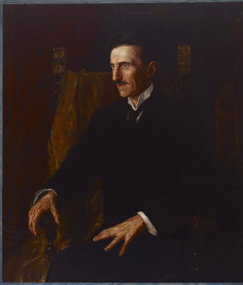 Blaues Porträt von Nikola Tesla, 1916 von Vilma Lwoff-Parlaghy