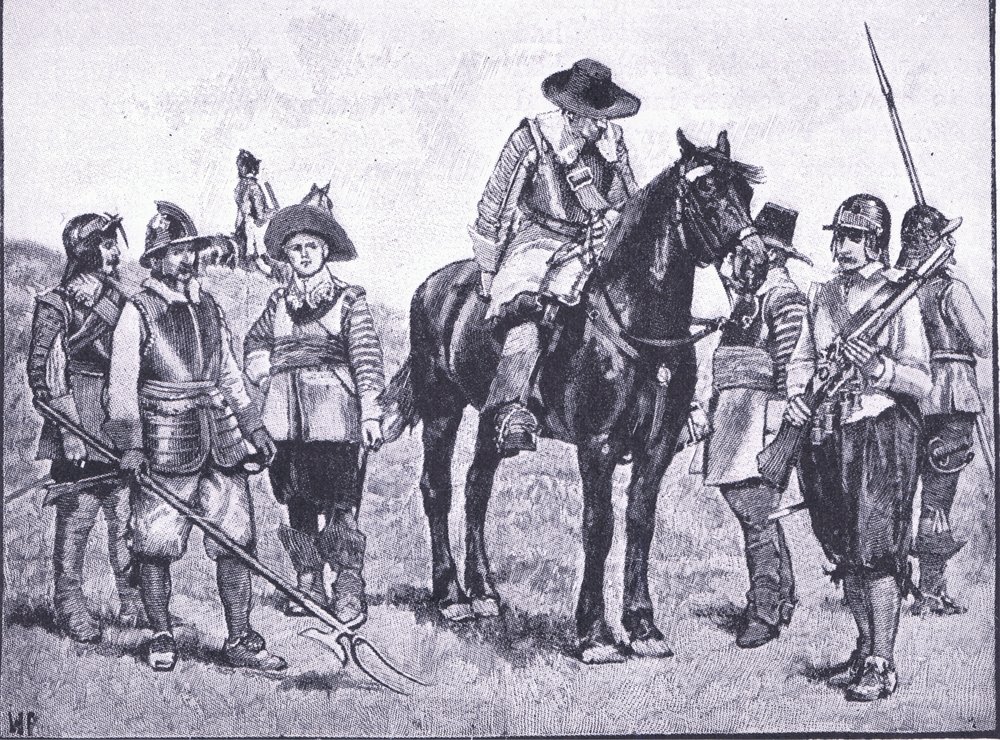 Typen von Cromwells Soldaten, aus Cassells Geschichte des britischen Volkes, veröffentlicht von der Waverley Book Company Limited, ca. 1940 von Walter Paget