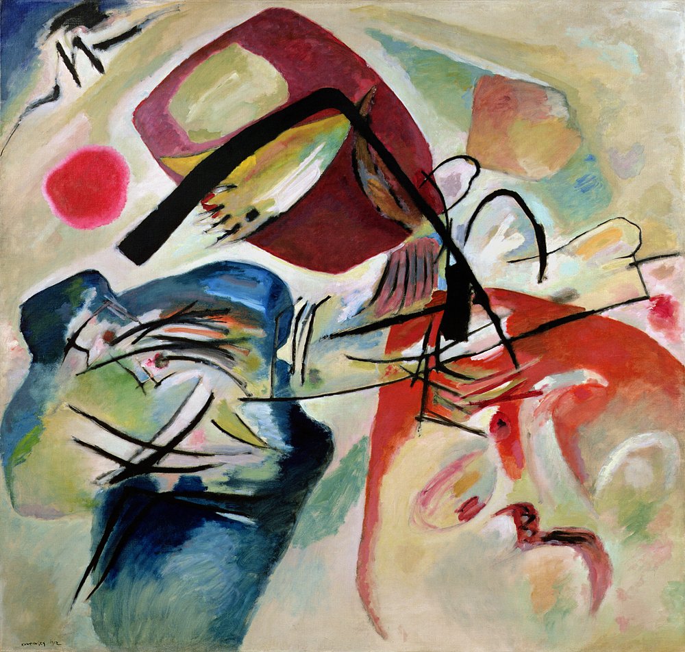Mit dem schwarzen Bogen, 1912 von Wassily Kandinsky
