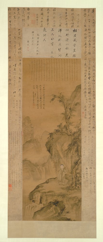 Geschichtete Gipfel und spritzender Wasserfall: Porträt von Hua Yan als junger Mann von Willem Pietersz Buytewech