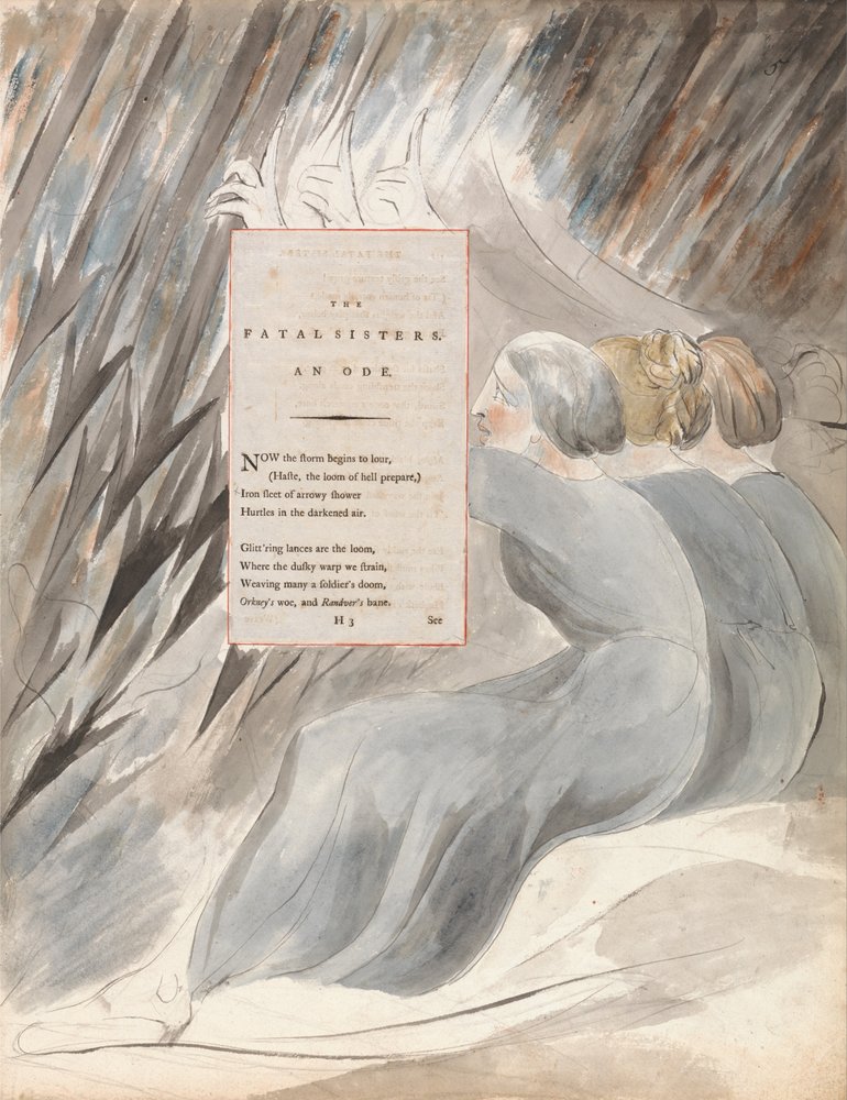Die Gedichte von Thomas Gray, Design 71, Die tödlichen Schwestern von William Blake