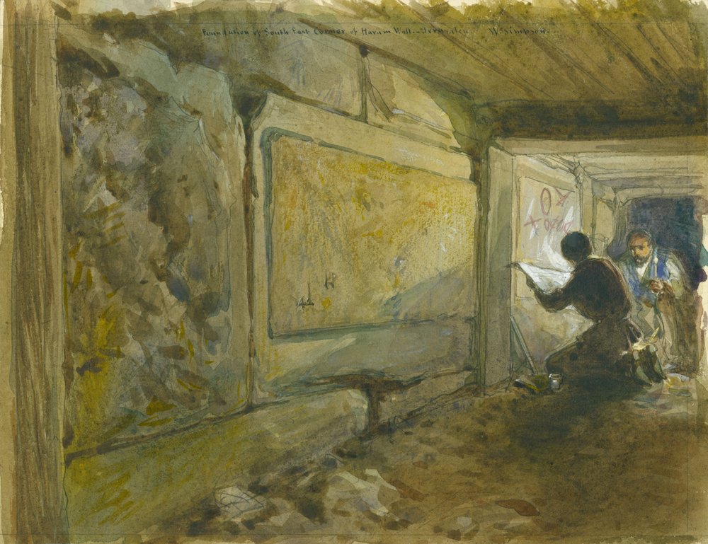 Fundament der südöstlichen Ecke der Haram-Mauer, Jerusalem von William Crimea Simpson