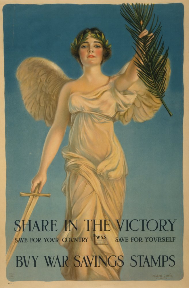 Haben Sie Anteil am Sieg, kaufen Sie Kriegssparmarken, Plakat des Ersten Weltkriegs, 1918 von William Haskell Coffin