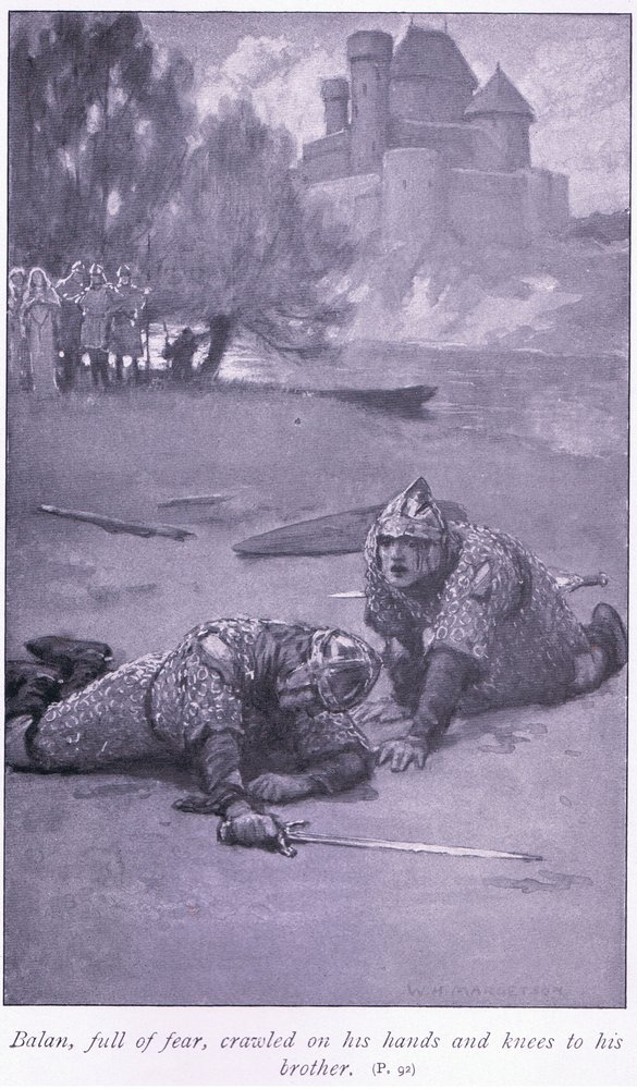 Balan, voller Angst, kroch auf Händen und Knien zu seinem Bruder von William Henry Margetson