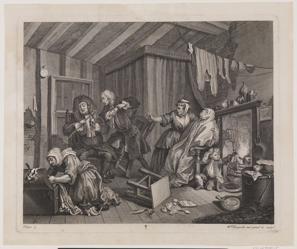 Der Lebensweg einer Dirne, Platte 5 von William Hogarth
