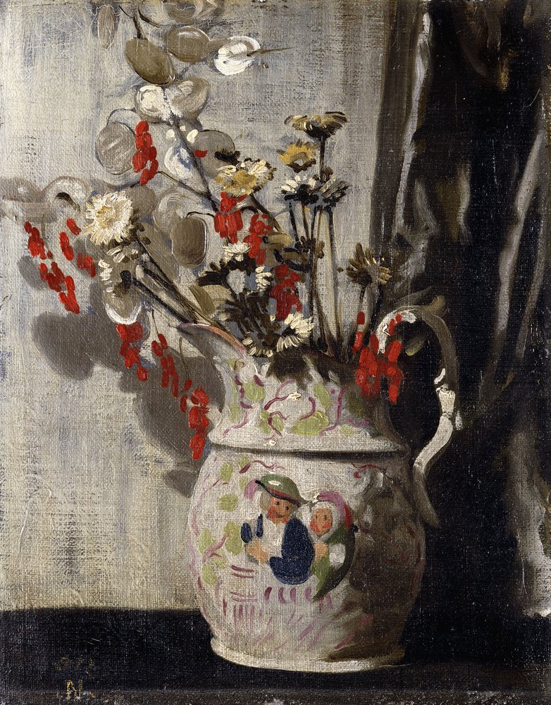Eine Vase mit Silberblatt von William Nicholson