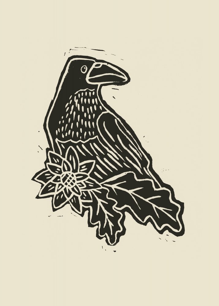 Grafische Rabenblüte von Alexandra Weise