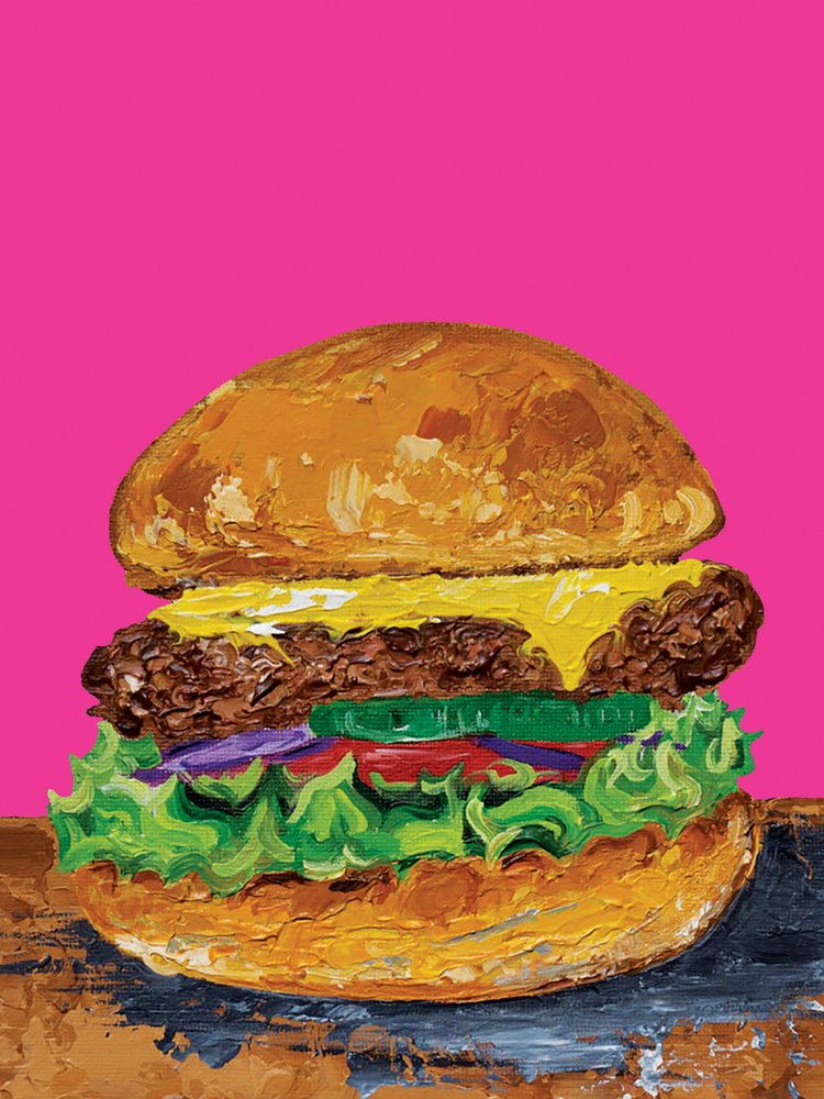 Pop-Art-Cheeseburger von Alice Straker