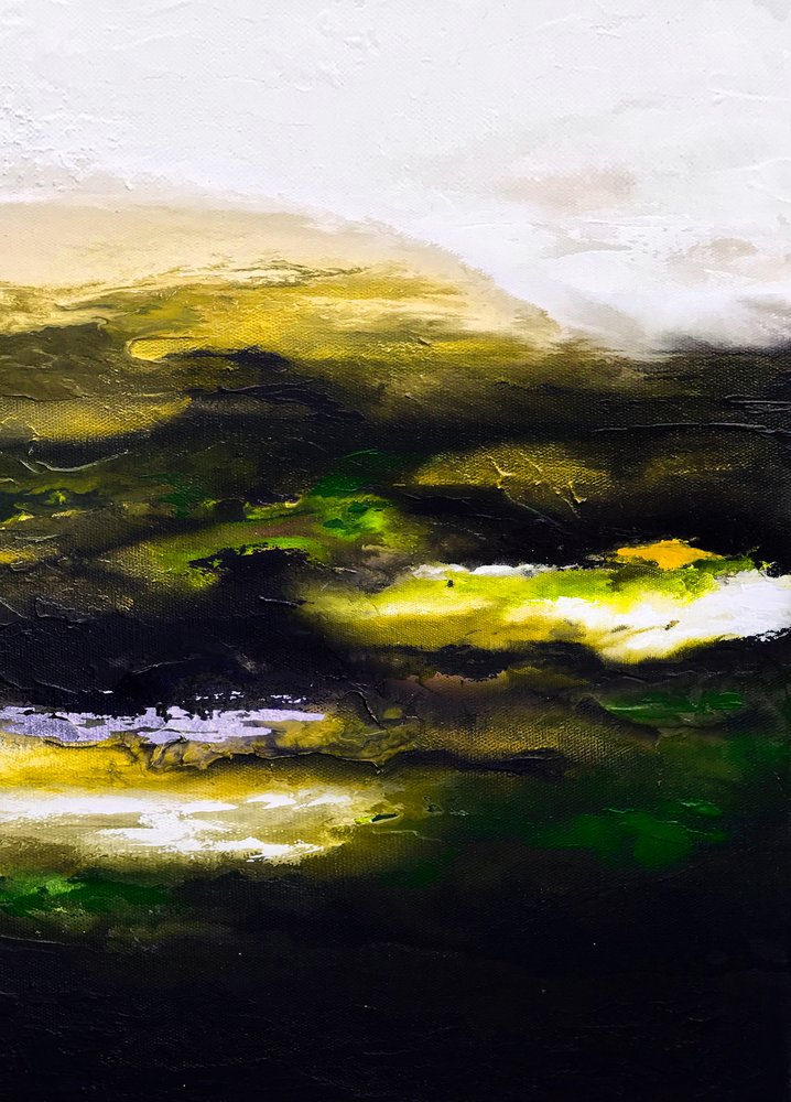Grün-Gold-Abstrakte Landschaft von Alyson Storms