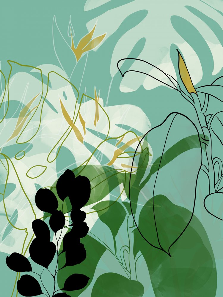 Blätter Linie Boho2 von Ana Rut Bre