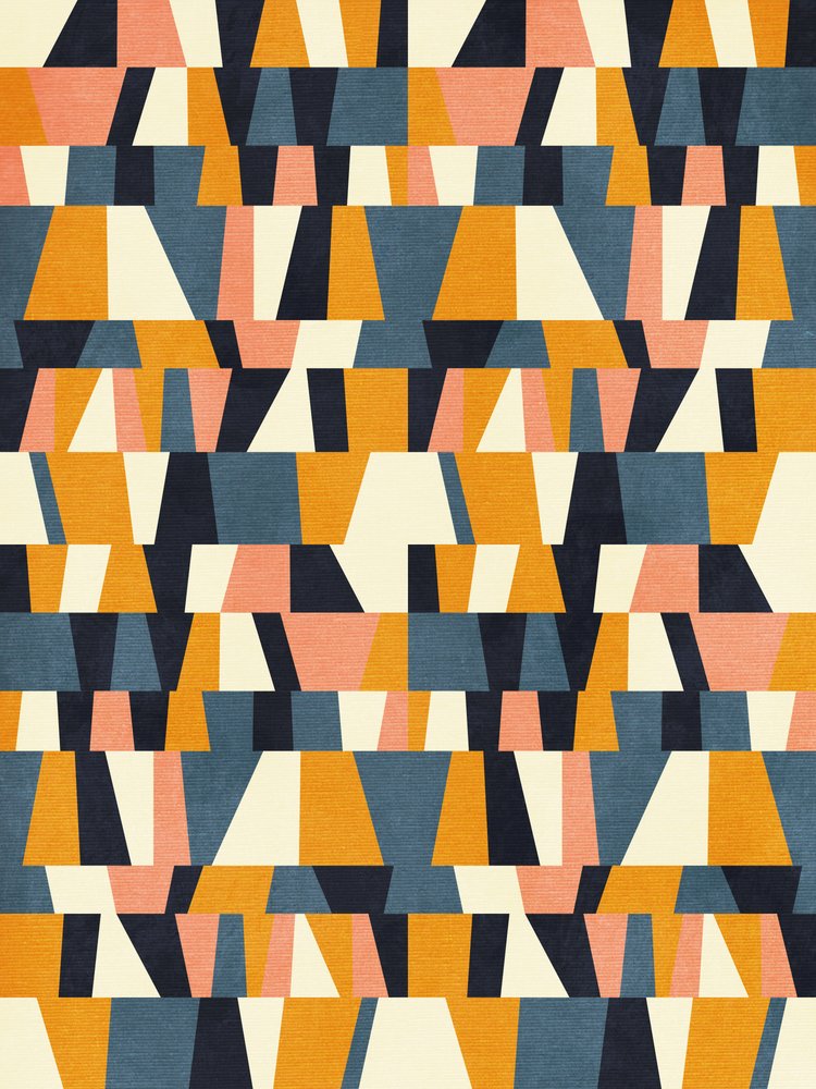 Regenbogen Plus Formen Blau Senf 14 von Ana Rut Bre