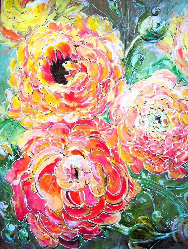 Lebendige Blumenblüten von Anda Bieza