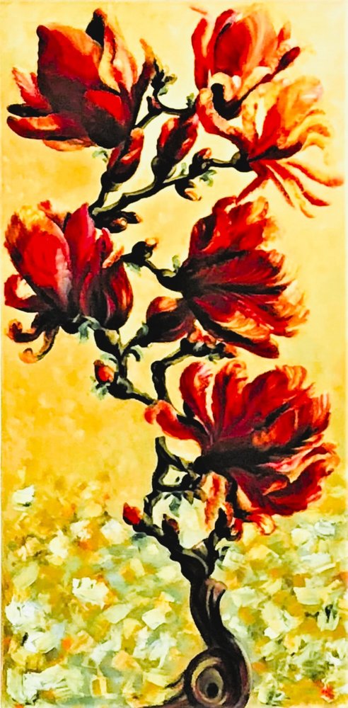 Vibrante rote Magnolien von Anda Bieza