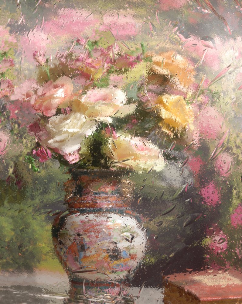 Regentag Blumen von Andrey Morozov