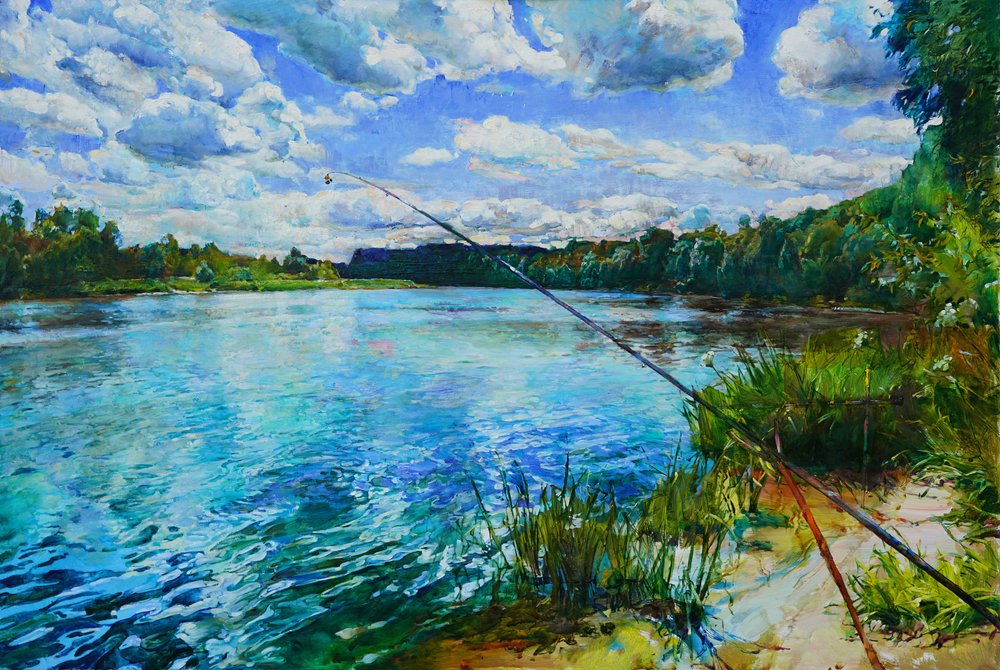 Friedliches Flussangeln von Andrii Kutsachenko