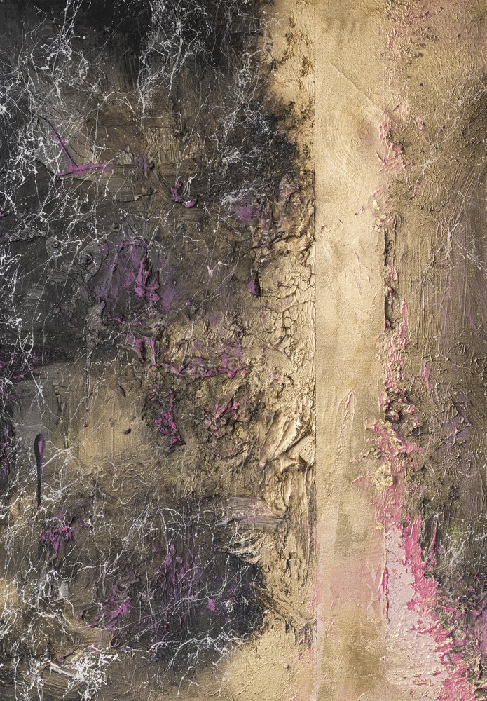 Texturiertes Gold und Pink von Anete Purina-Purite