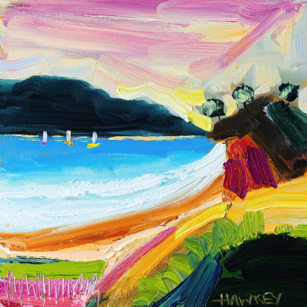Farbige Strandlandschaft von Angela Hawkey