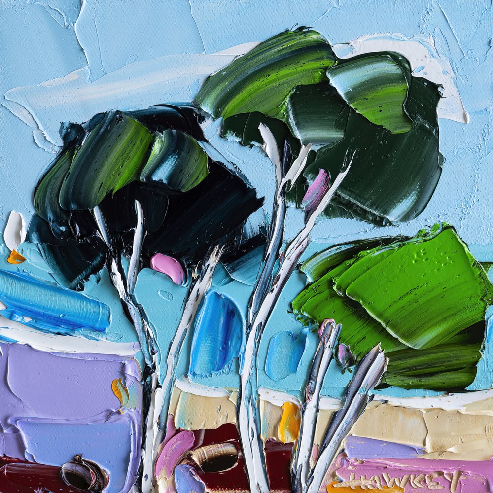 Lebhafte Impasto Bäume von Angela Hawkey