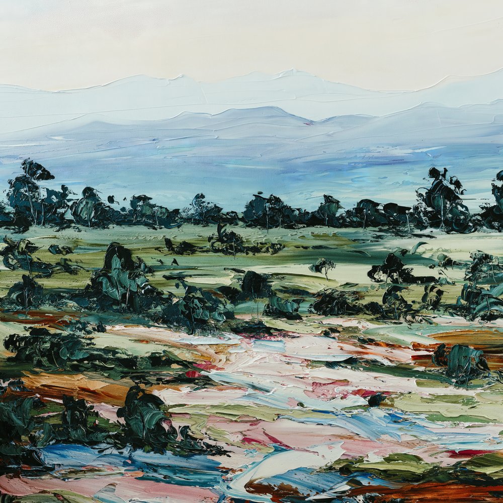Lebendige strukturierte Landschaft von Angela Hawkey