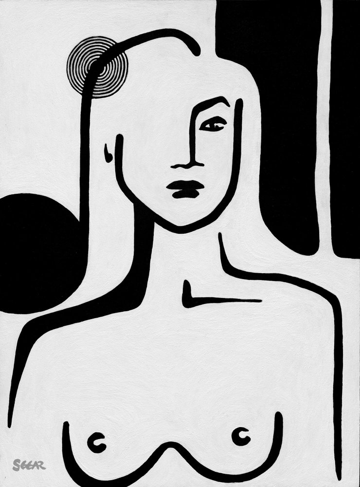 Minimalistisches Aktporträt von Angela Seear