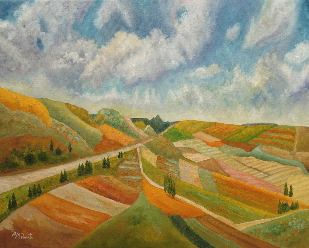 Herbstfelder Landstraße von Angeles M. Pomata