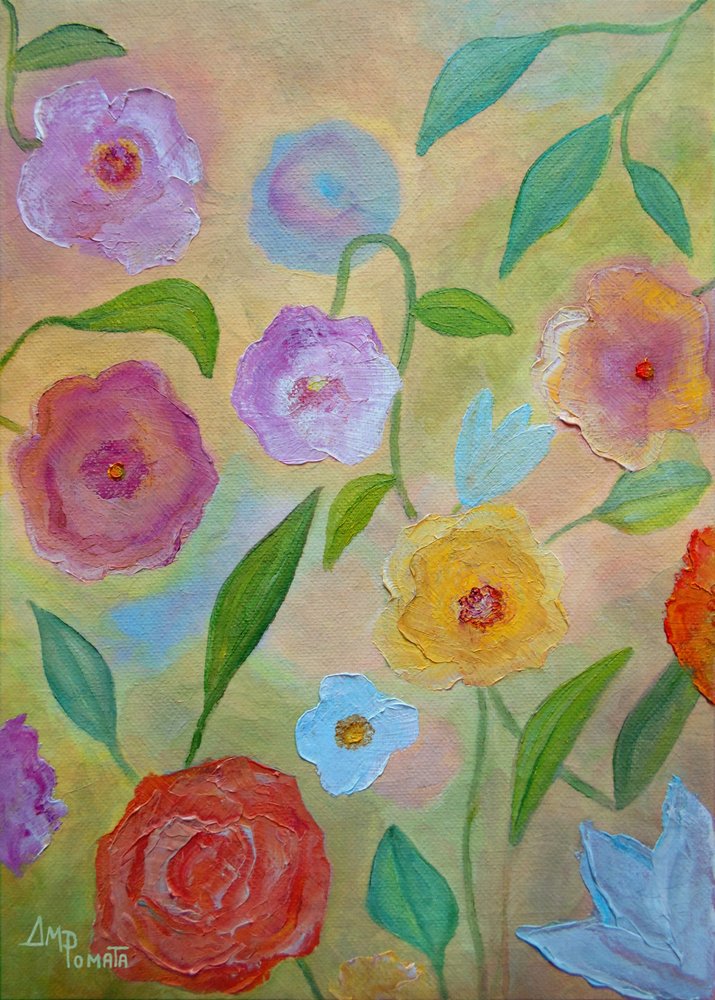 Bunt bemalte Blüten von Angeles M. Pomata