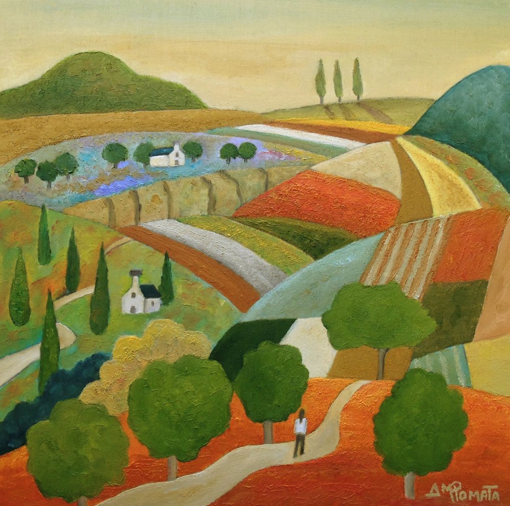 Bunte Toskanische Landschaft von Angeles M. Pomata