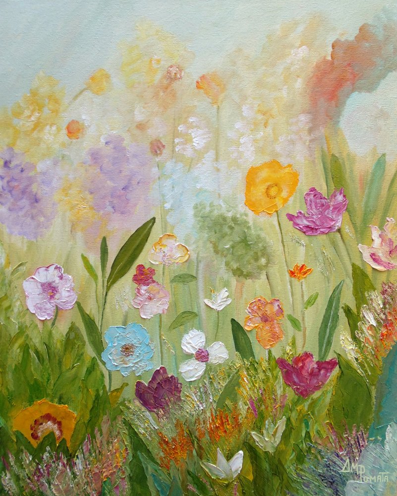 Bunte Wildblumenwiese von Angeles M. Pomata