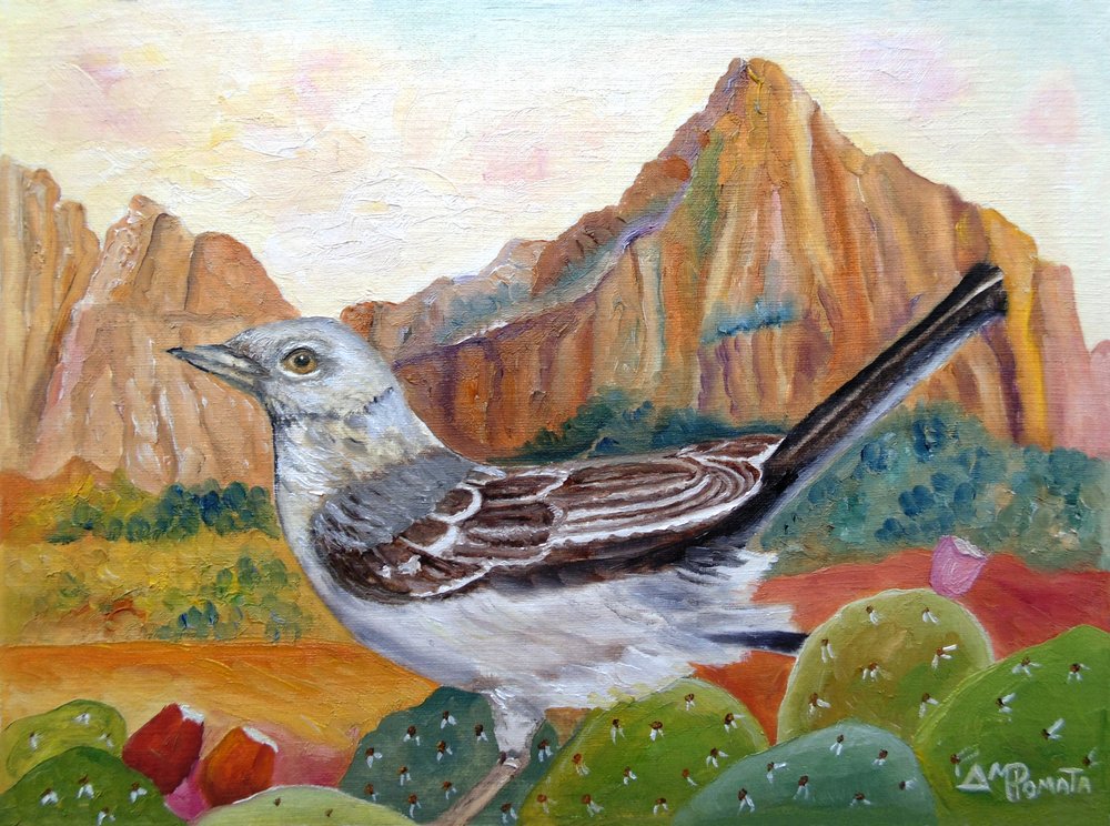 Wüsten-Mockingbird-Landschaft von Angeles M. Pomata