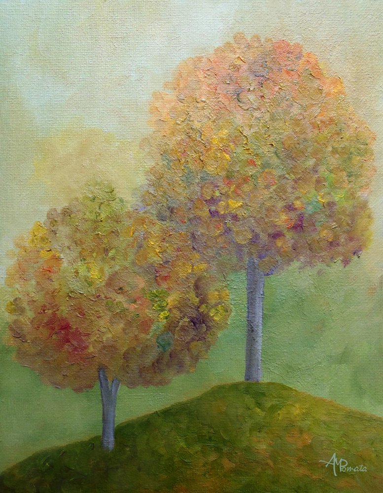 Friedliche Herbstbäume von Angeles M. Pomata