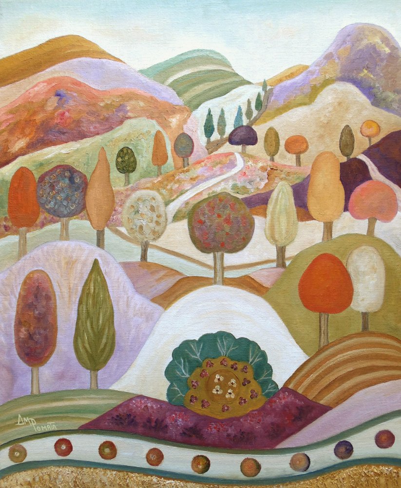 Verspielte Herbstlandschaft von Angeles M. Pomata