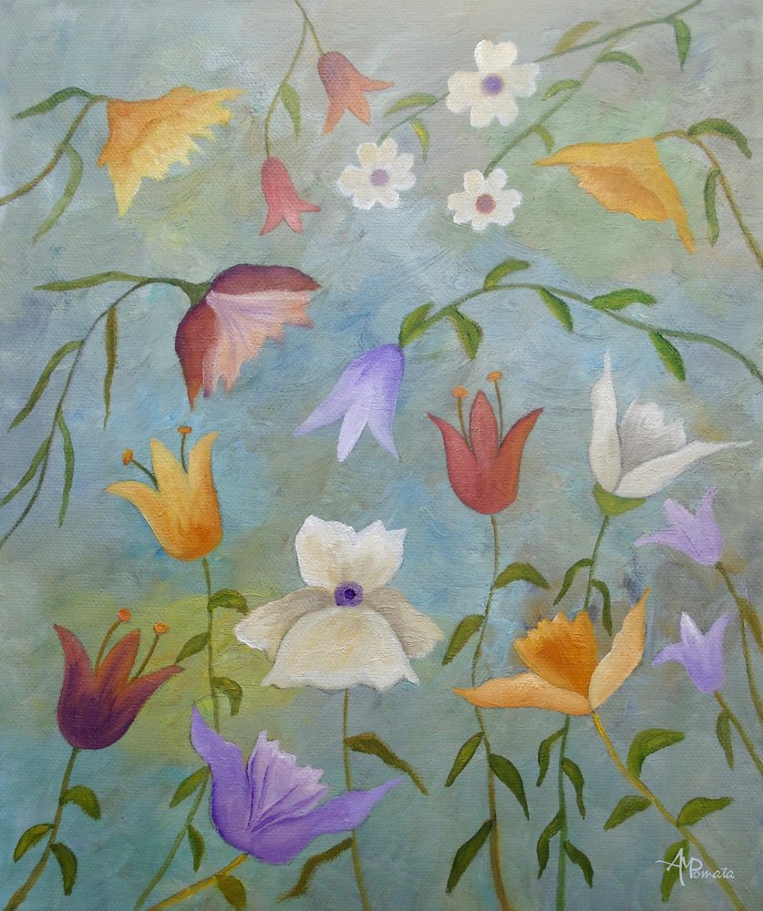 Verspielte Gartenblumen von Angeles M. Pomata
